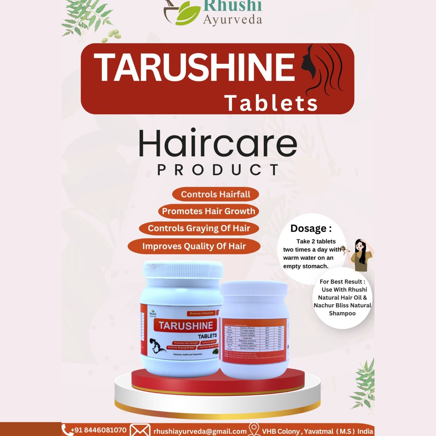 Tarushine Tablets (For Hair Care).