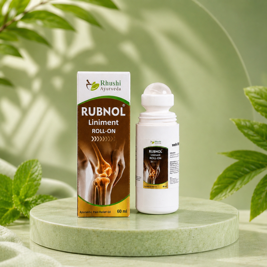 Rubnol Liniment Roll-On Oil | 100% Ayurvedic | Helps in Muscle & Joint Pain Relief | Supports Inflammation Care | Easy Roll-On Application | 60 Ml