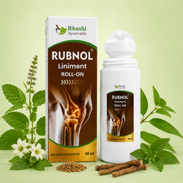 Rubnol Liniment Roll-On Oil | 100% Ayurvedic | Helps in Muscle & Pain Relief | Supports Inflammation Care | Easy Roll-On Application | 60 Ml