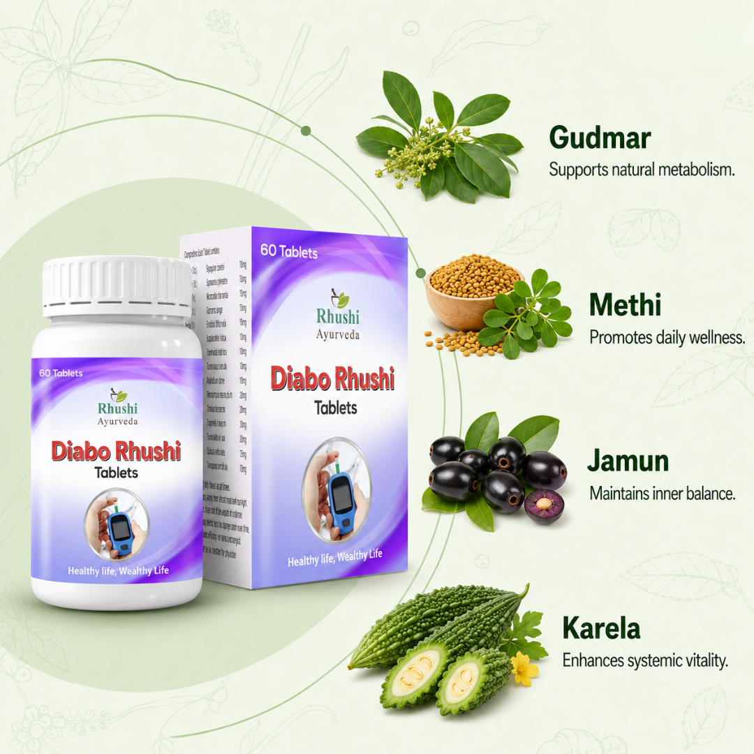 Diabo Rhushi Tablet | Ayurvedic Sugar Management & Metabolic Support | 100% Natural
