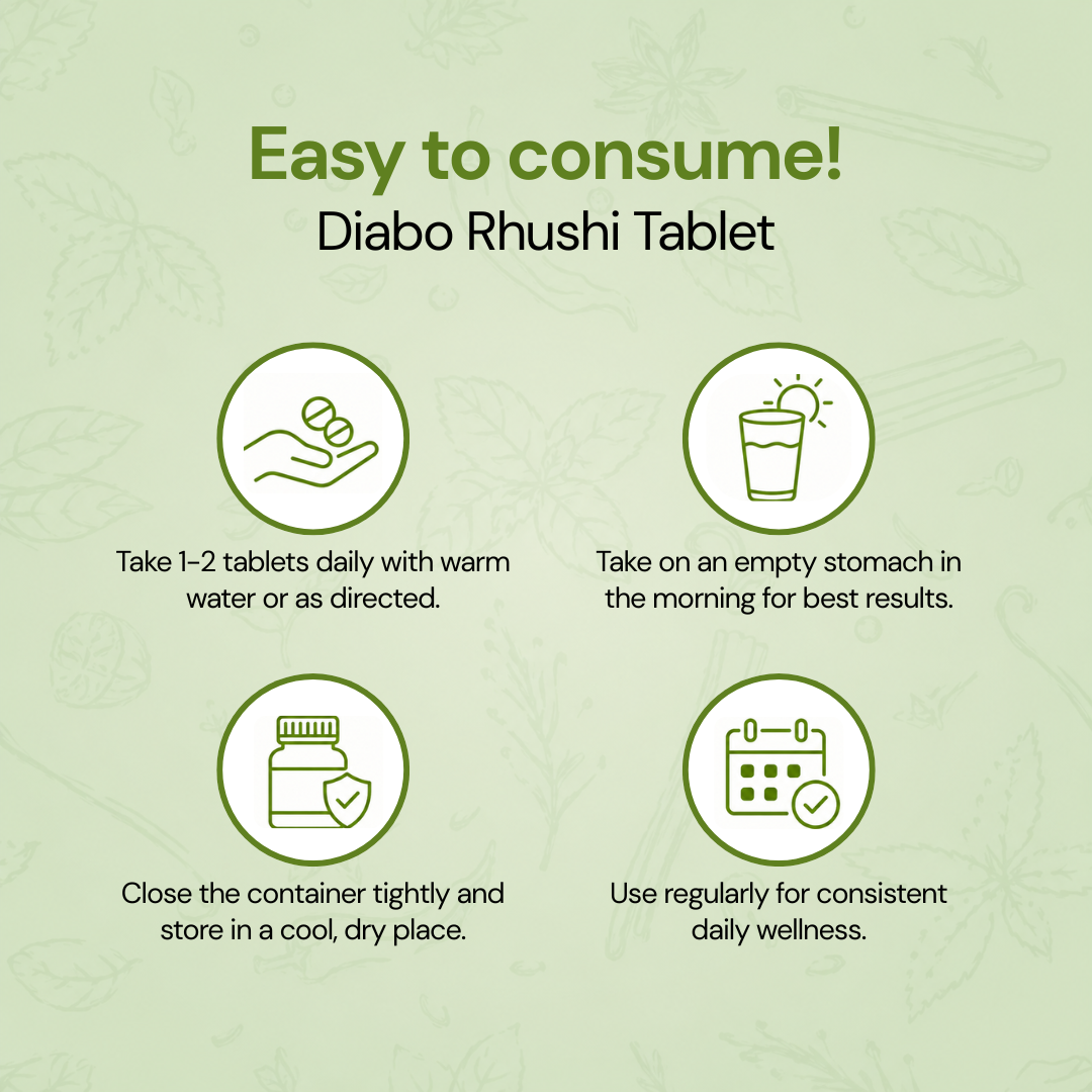 Diabo Rhushi Tablet | Ayurvedic Sugar Management & Metabolic Support | 100% Natural