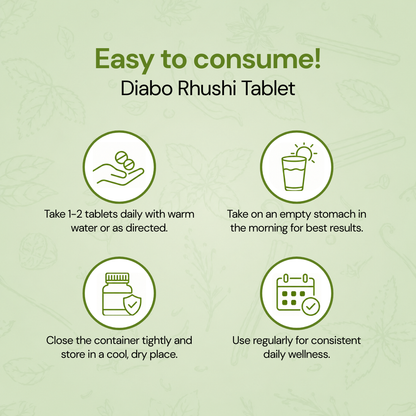 Diabo Rhushi Tablet | Ayurvedic Sugar Management & Metabolic Support | 100% Natural