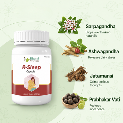 R-Sleep | 100% ayurvedic | Helps in anxiety & stress management | 30 Vegan Capsules