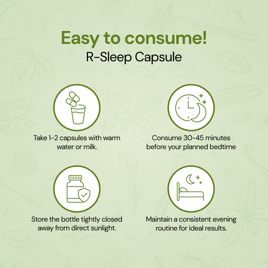 R-Sleep | 100% ayurvedic | Helps in anxiety & stress management | 30 Vegan Capsules