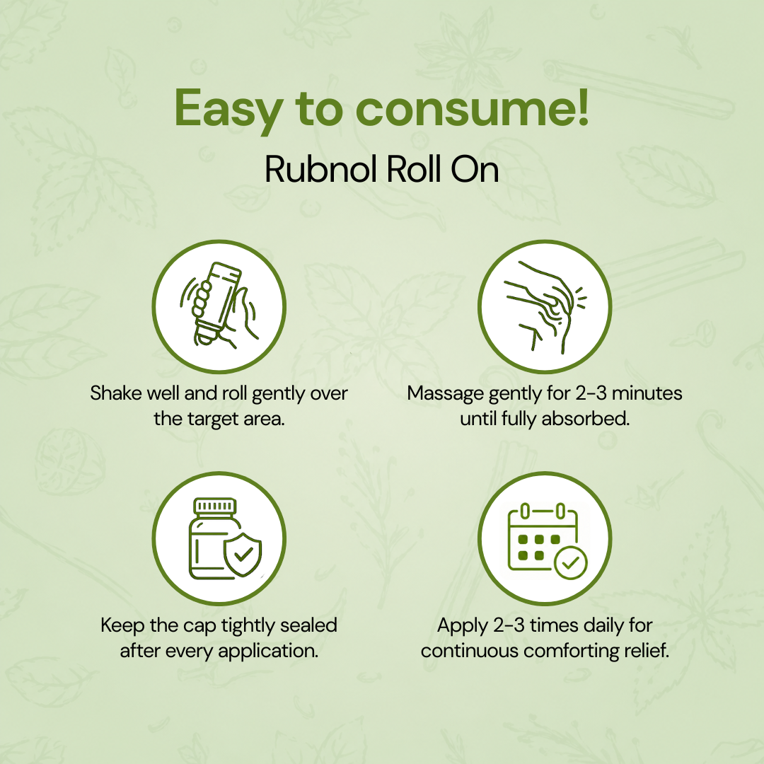 Rubnol Liniment Roll-On Oil | 100% Ayurvedic | Helps in Muscle & Pain Relief | Supports Inflammation Care | Easy Roll-On Application | 60 Ml